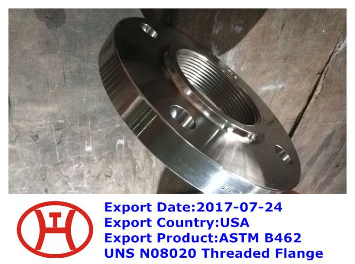 ASTM B 462 UNS N 08020 Navojna prirubnica